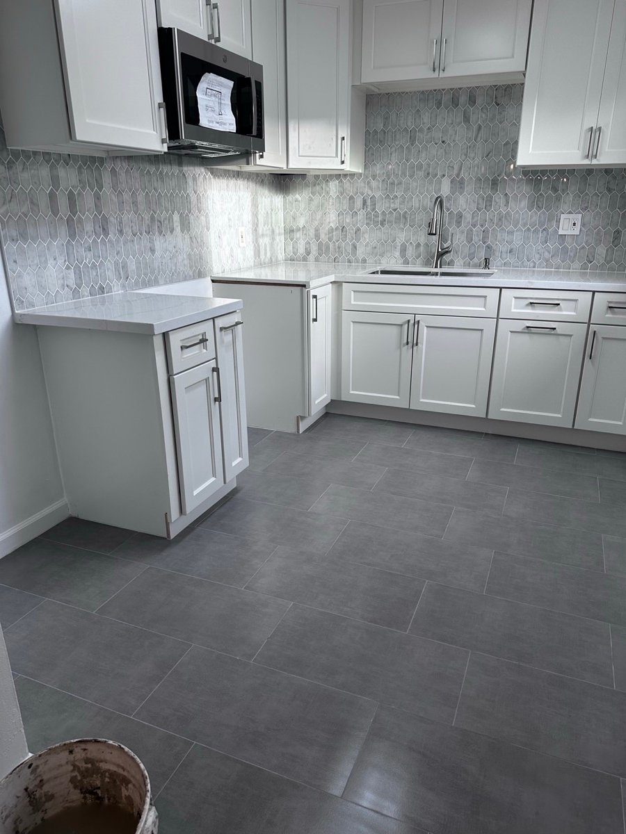 Full kitchen remodel with new tile backsplash